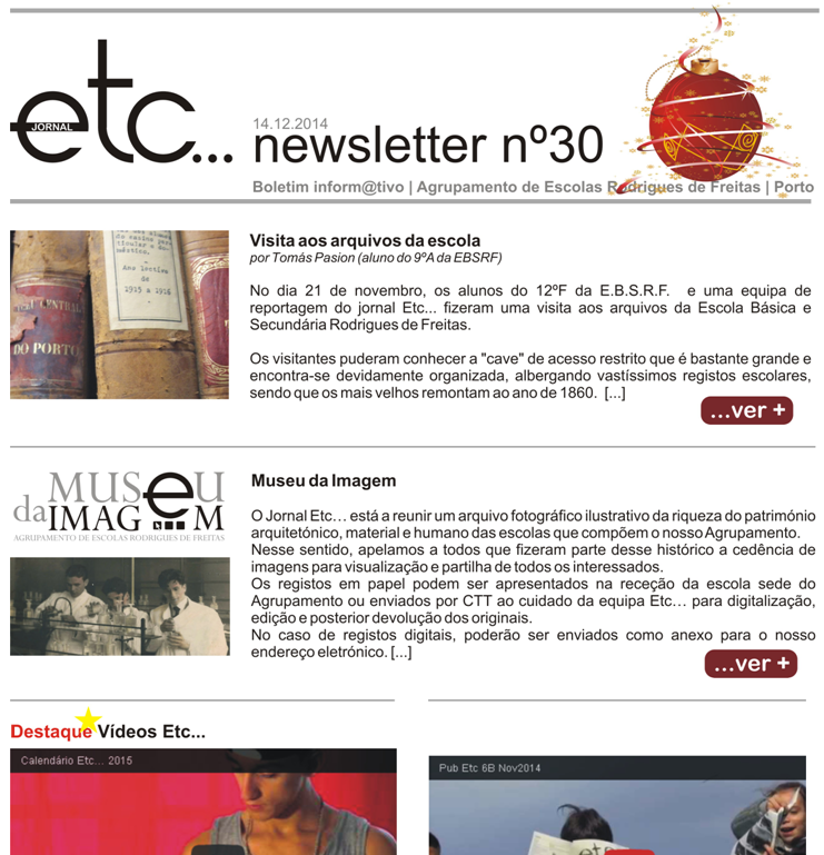 newsletter jornal ETC.
