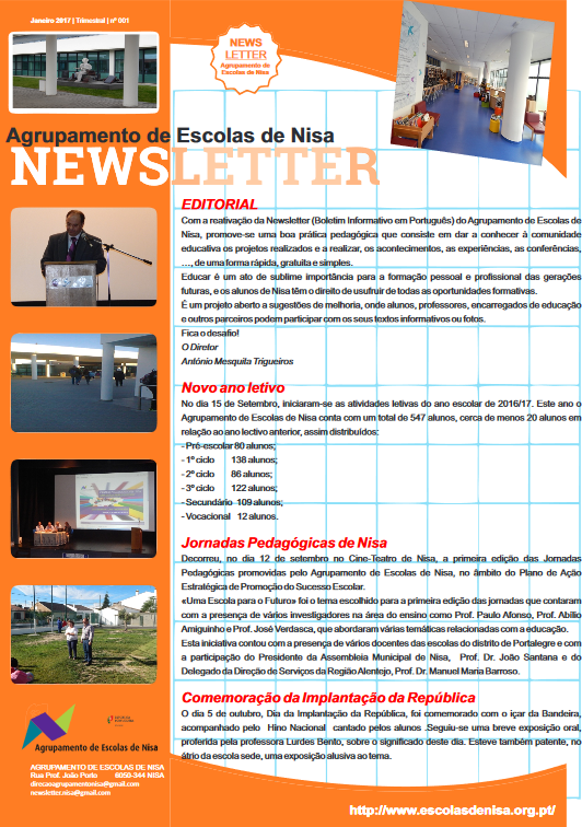 Agrupamento de Escolas de Nisa - Newsletter
